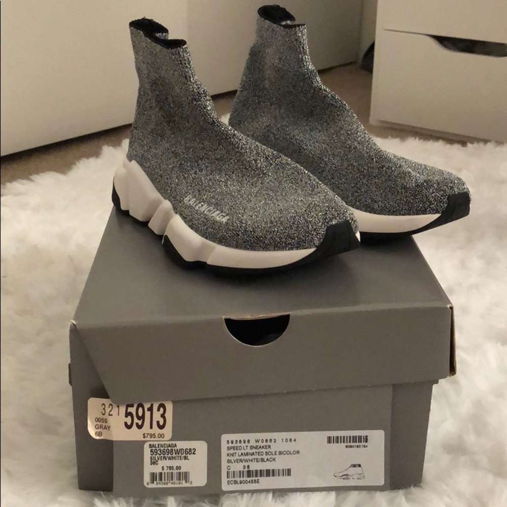 Balenciaga Speed Socks Glitter 36